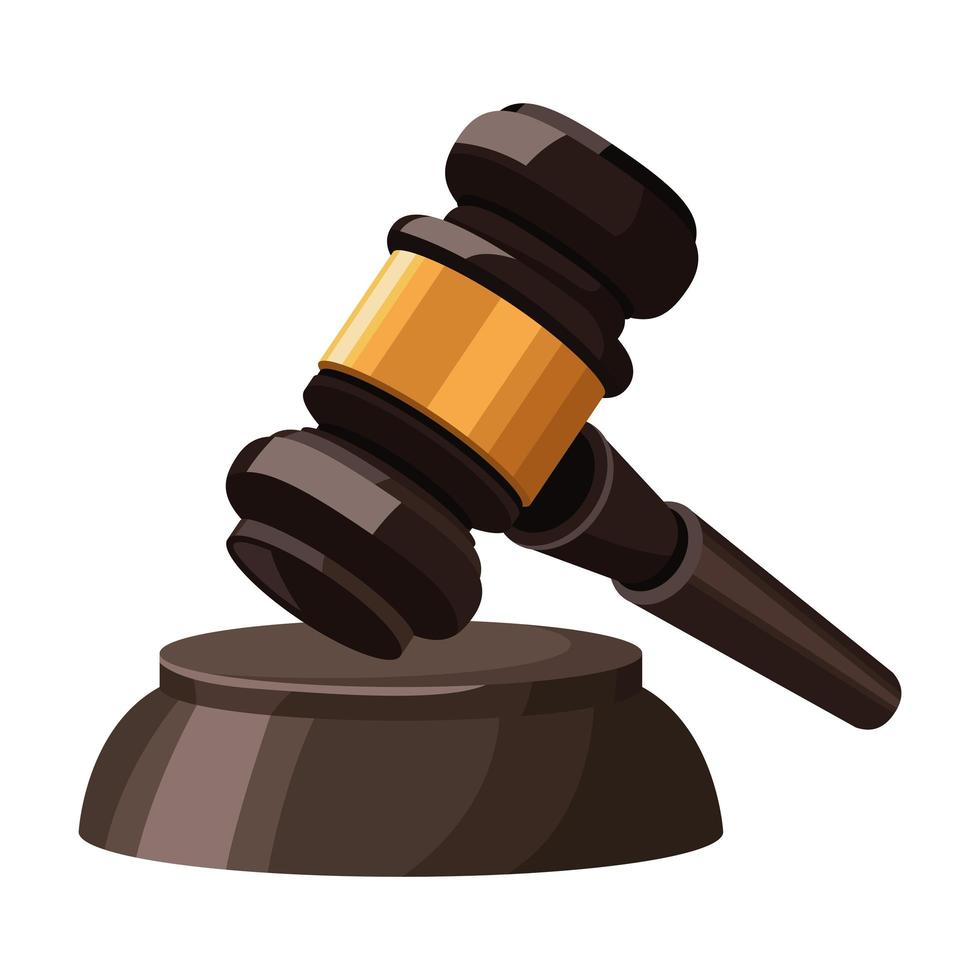 justice wooden gavel vector