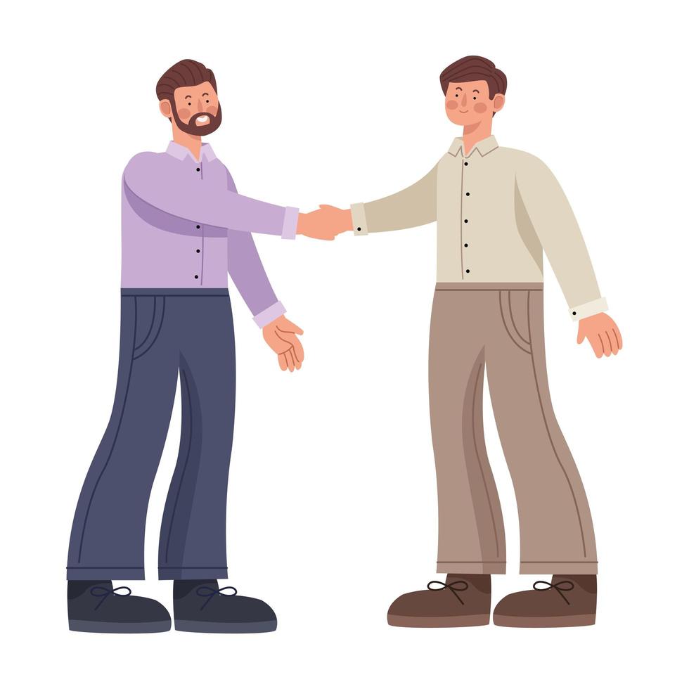 businessmen handshake characters vector