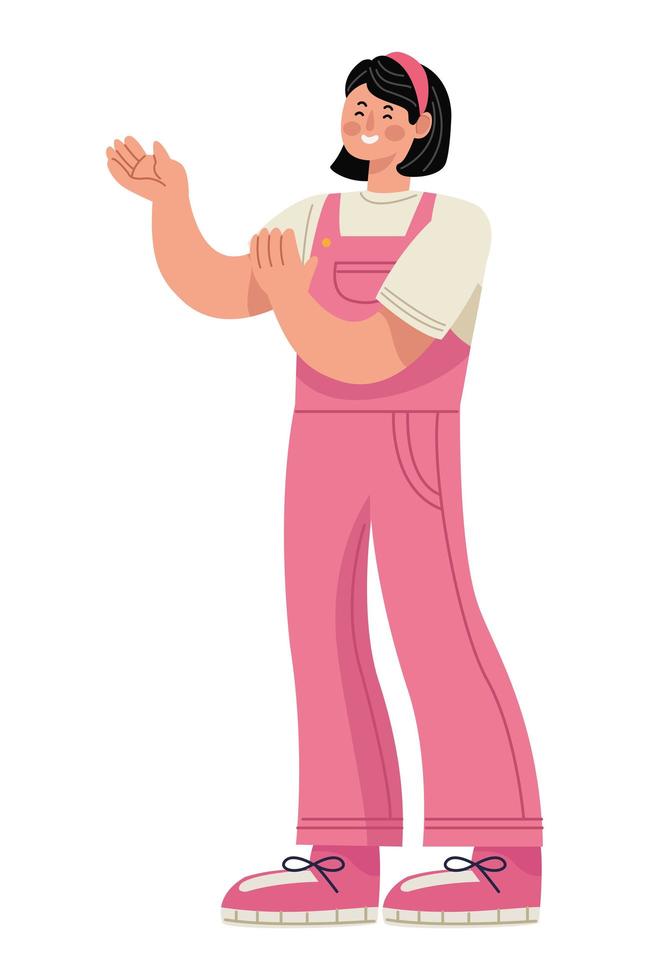 young women standing vector