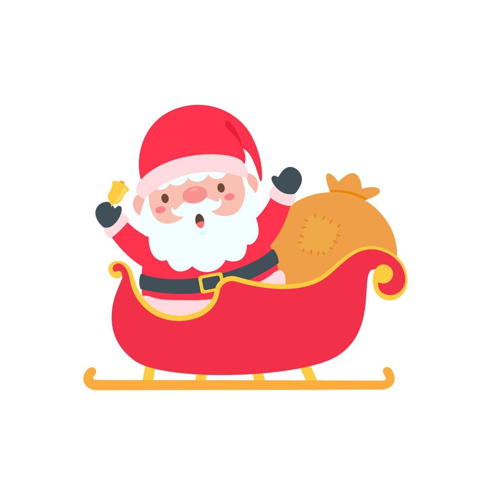 dibujos animados de santa con gorro de punto rojo para decorar tarjetas de felicitación navideñas vector