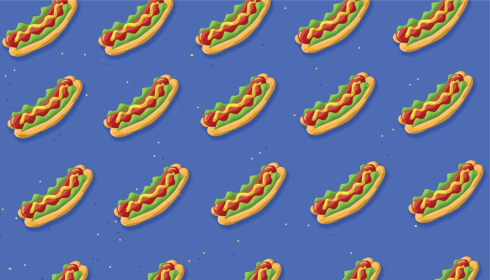 Simple Seamless fast food background illustration vector