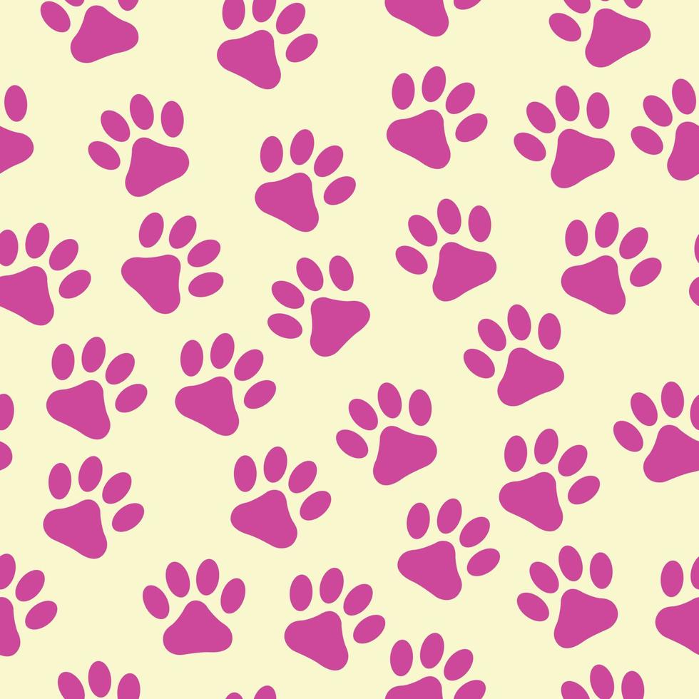 Dog, Cat, Pet Paw Print Background Seamless Pattern vector