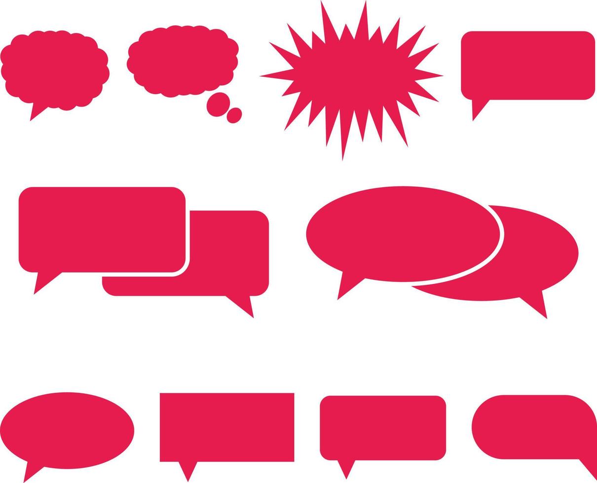 Speech Bubble Icon Set. Different Empty Discussion, Dream, Thought, Message, Chat Sign vector