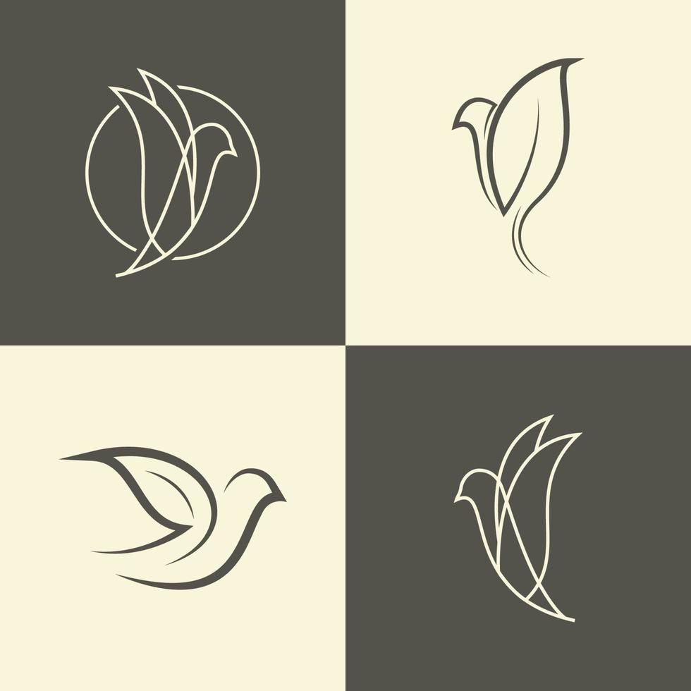 Bird simple logo design template vector