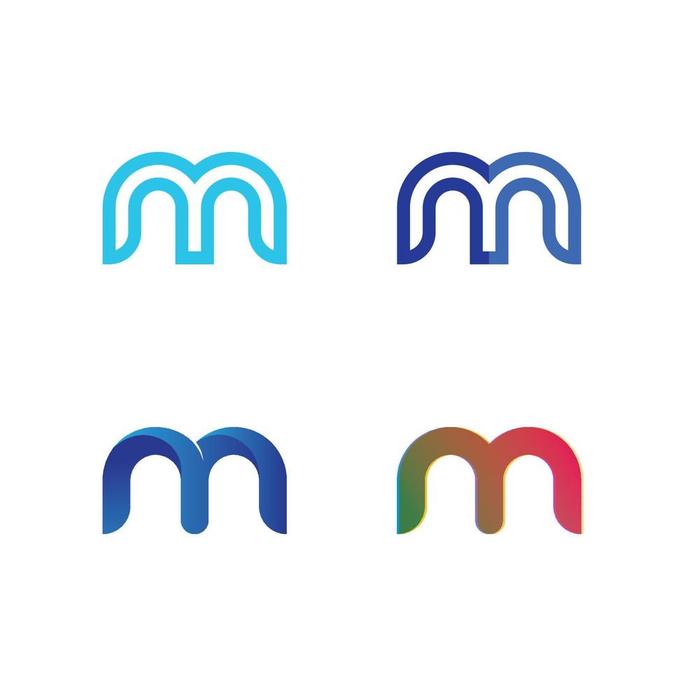 M carta plantilla de logotipo fuente logotipo m diseño conjunto de vectores