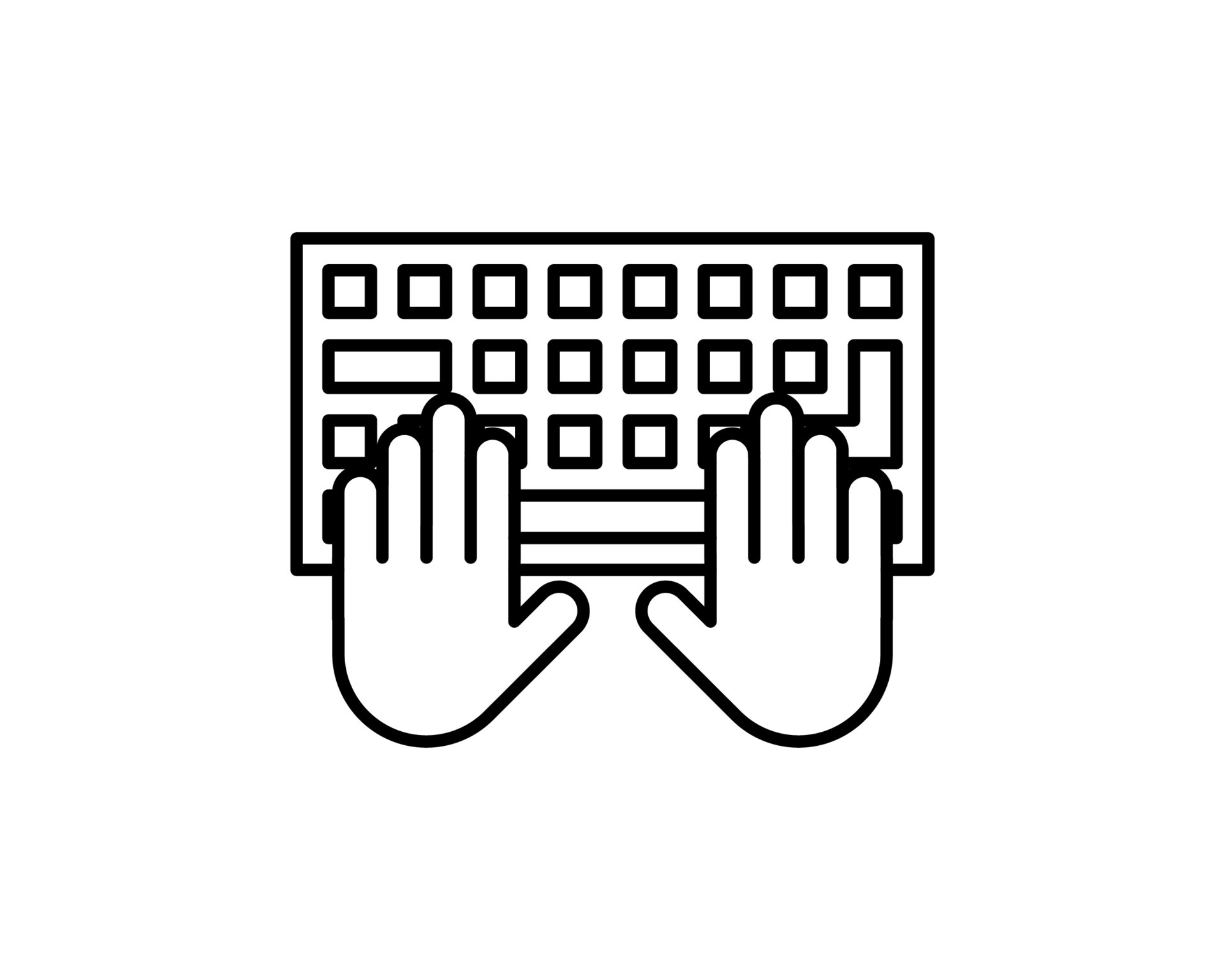 manos escribiendo en el icono de vector de teclado en el significado de programación informática 4314652 Vector en Vecteezy