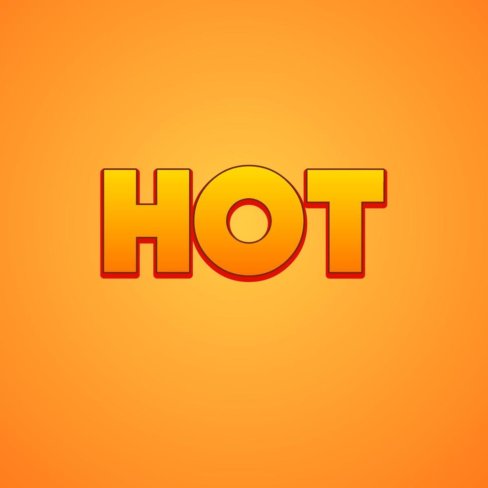 3d text hot vector