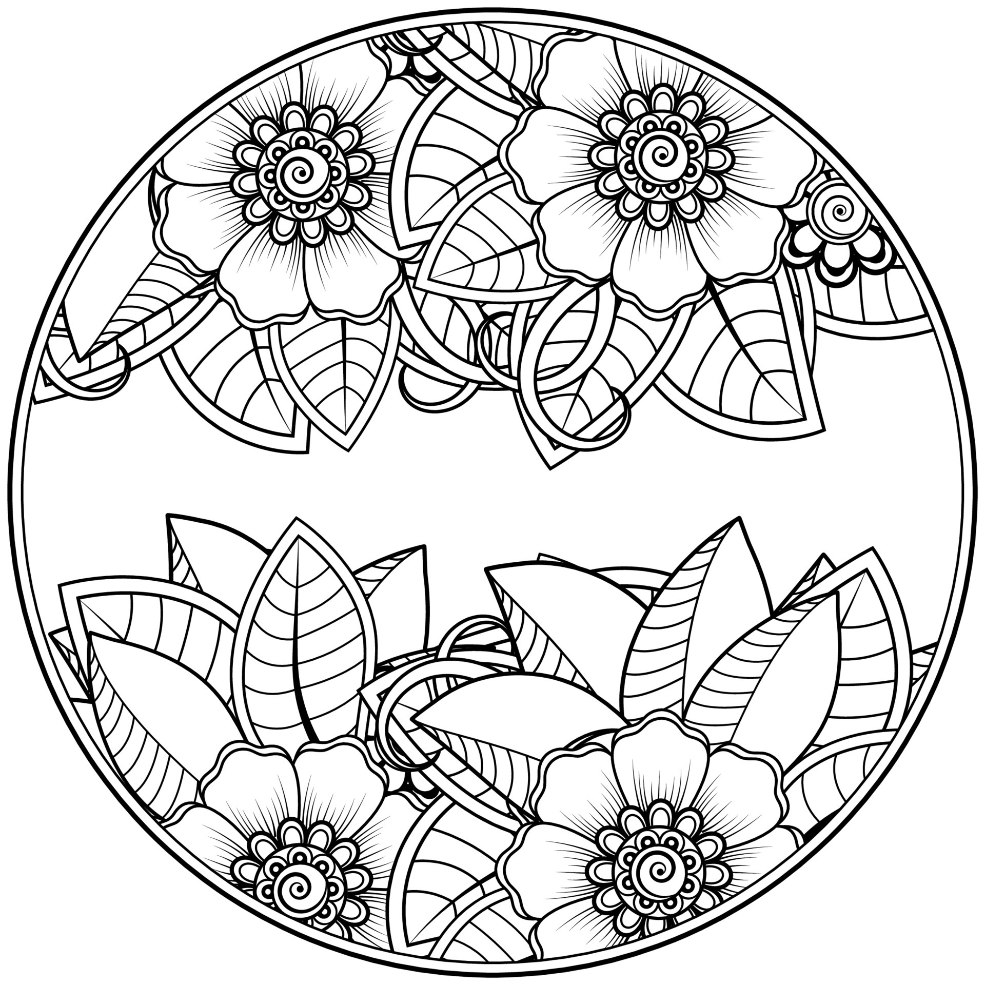 mehndi flower for henna mehndi tattoo decoration decorative ornament in ethnic oriental style doodle ornament outline hand draw coloring book page 4314931 vector art at vecteezy