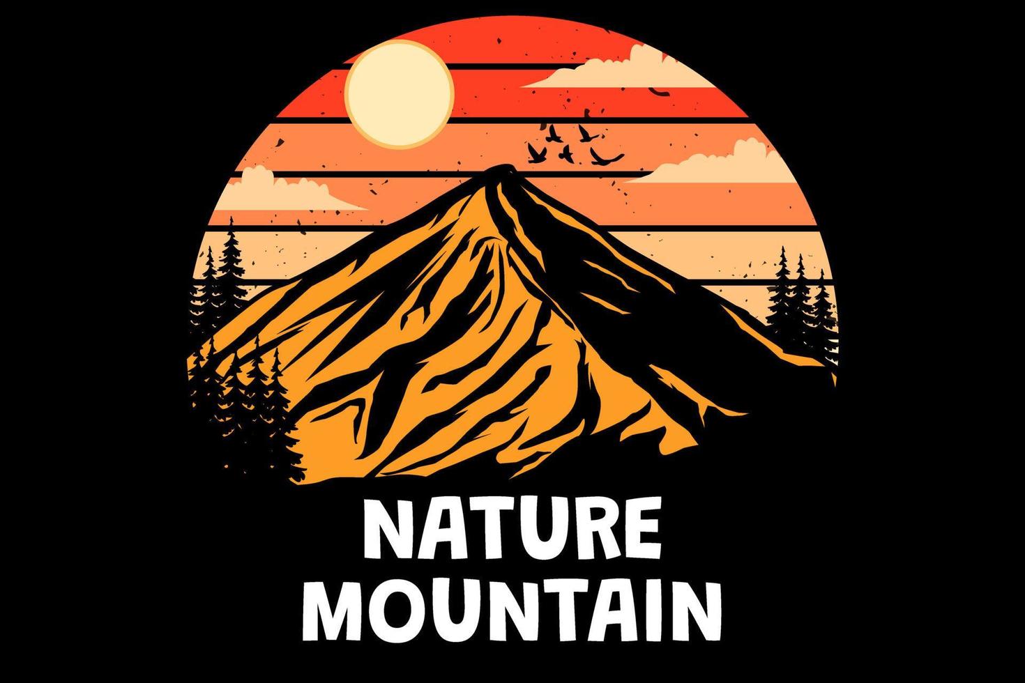 nature mountain retro vintage design vector