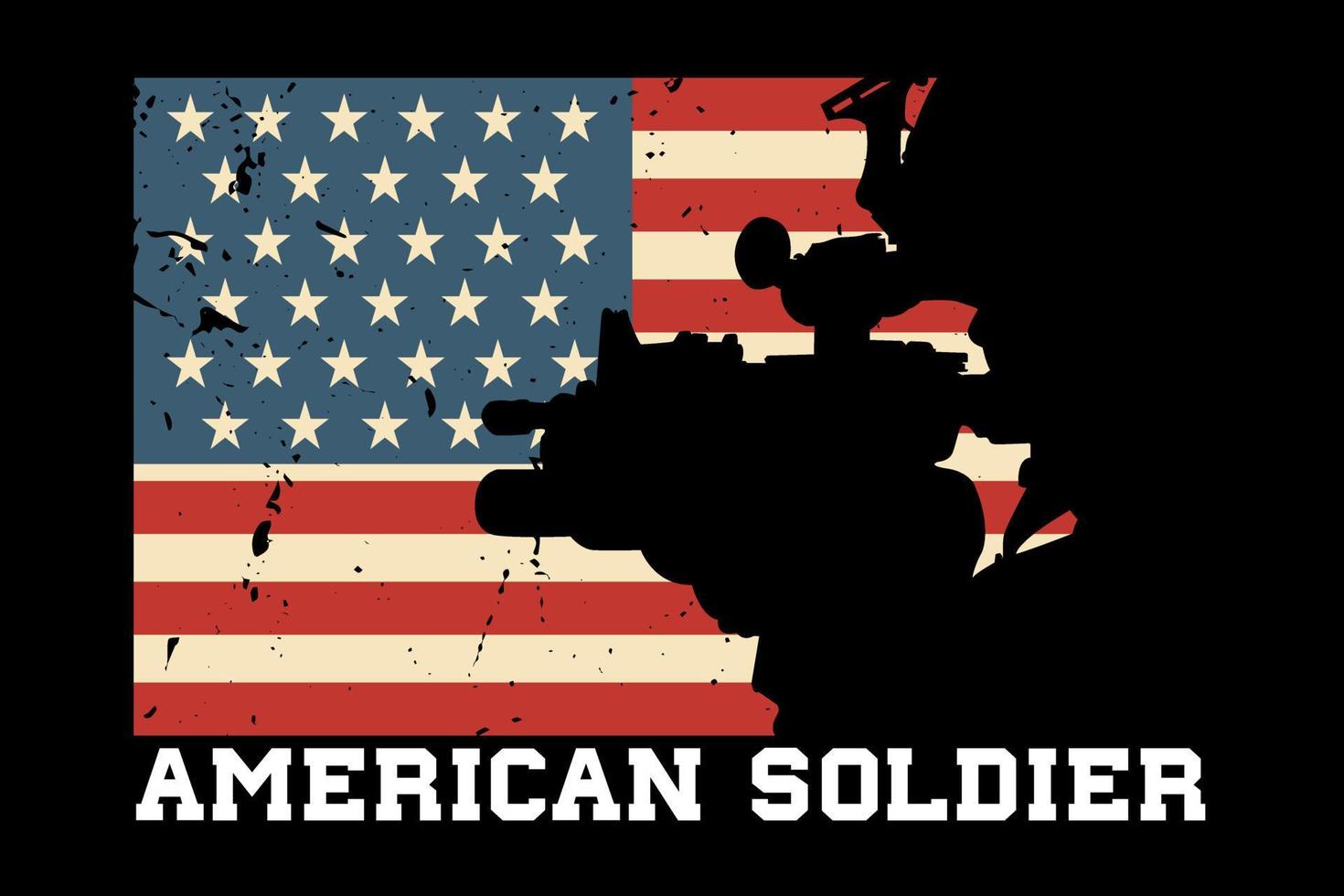 american soldier retro vintage design vector