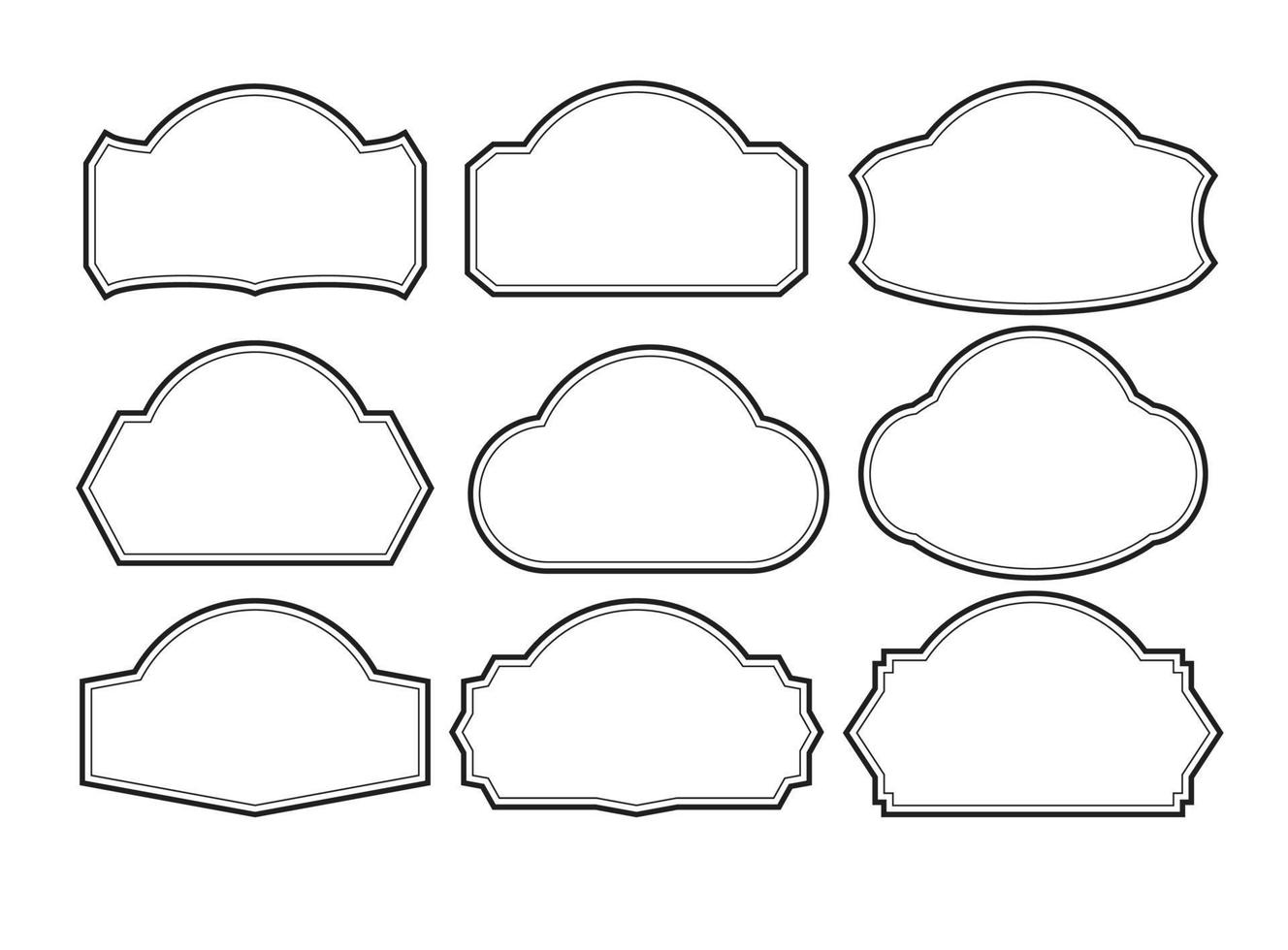 Set of frames border design vintage vector