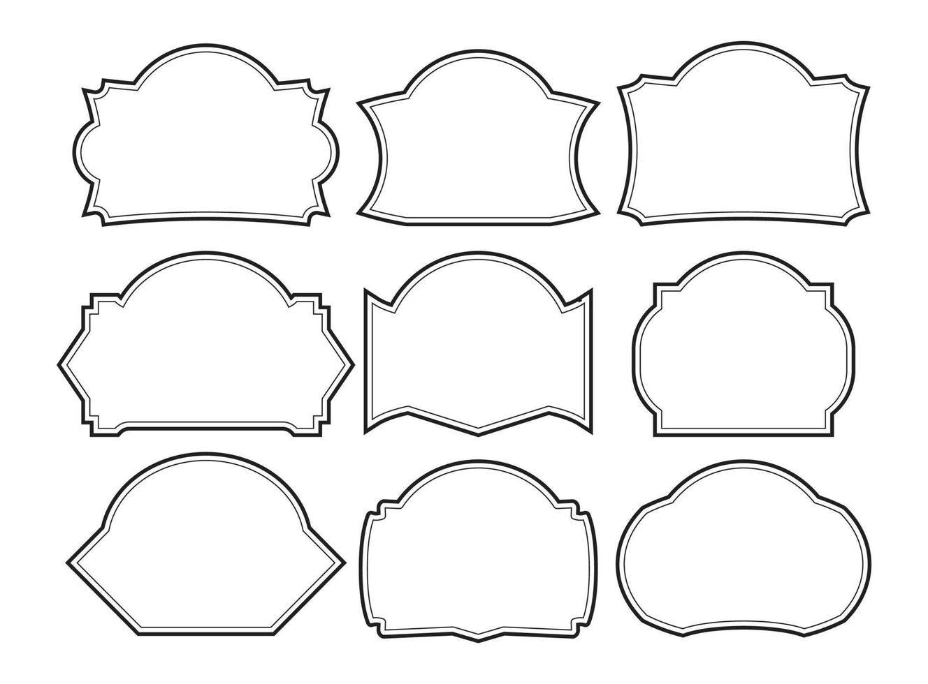 Set of frames border design vintage vector