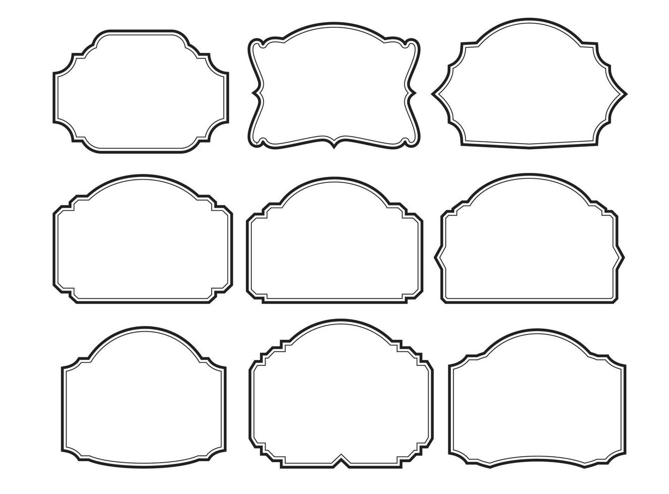 Set of frames border design vintage vector