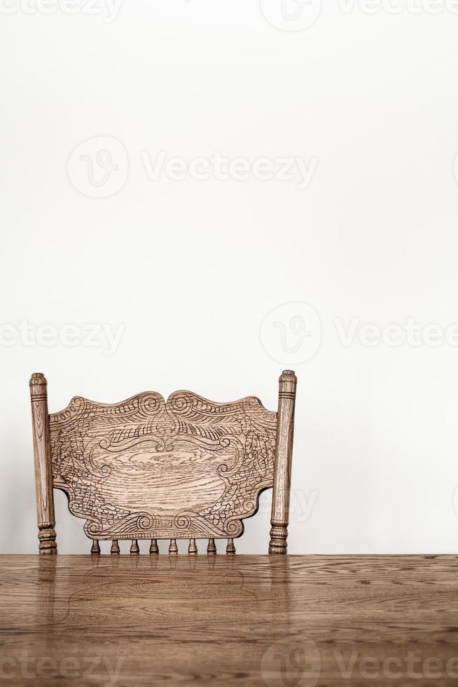 Wooden Dining room table and chair details photo