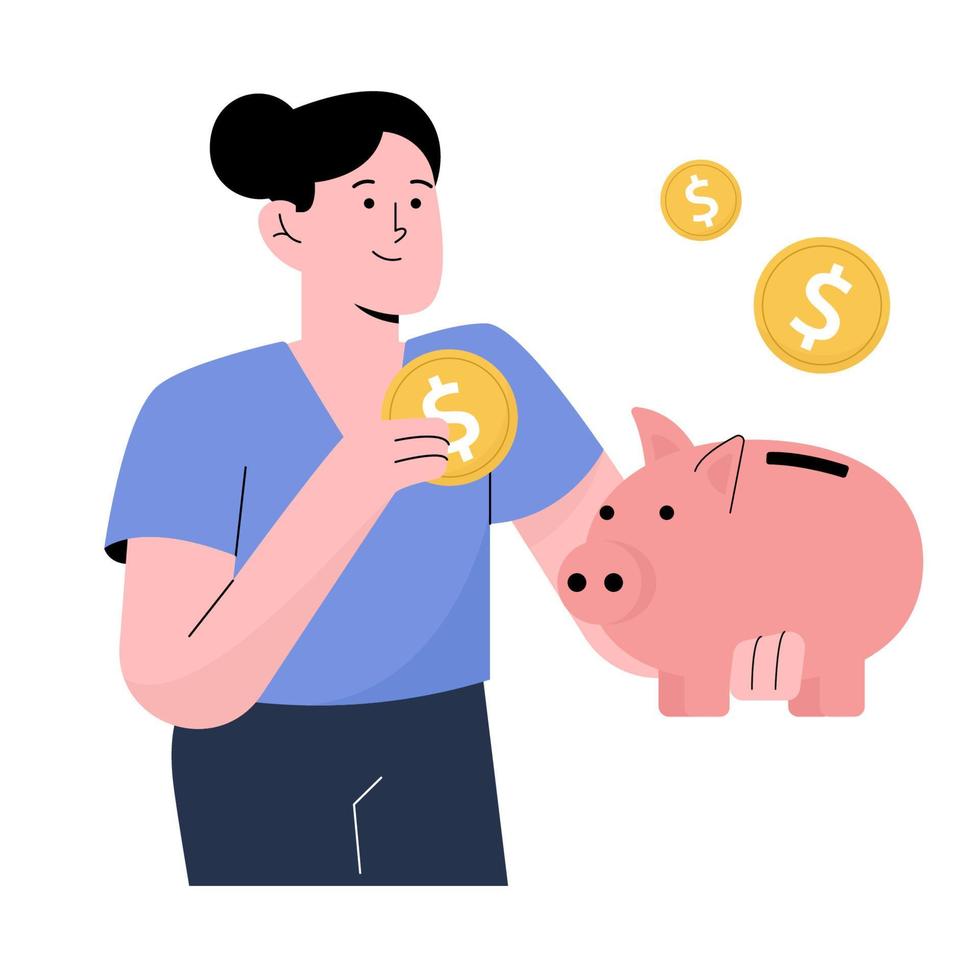 People saving money vector