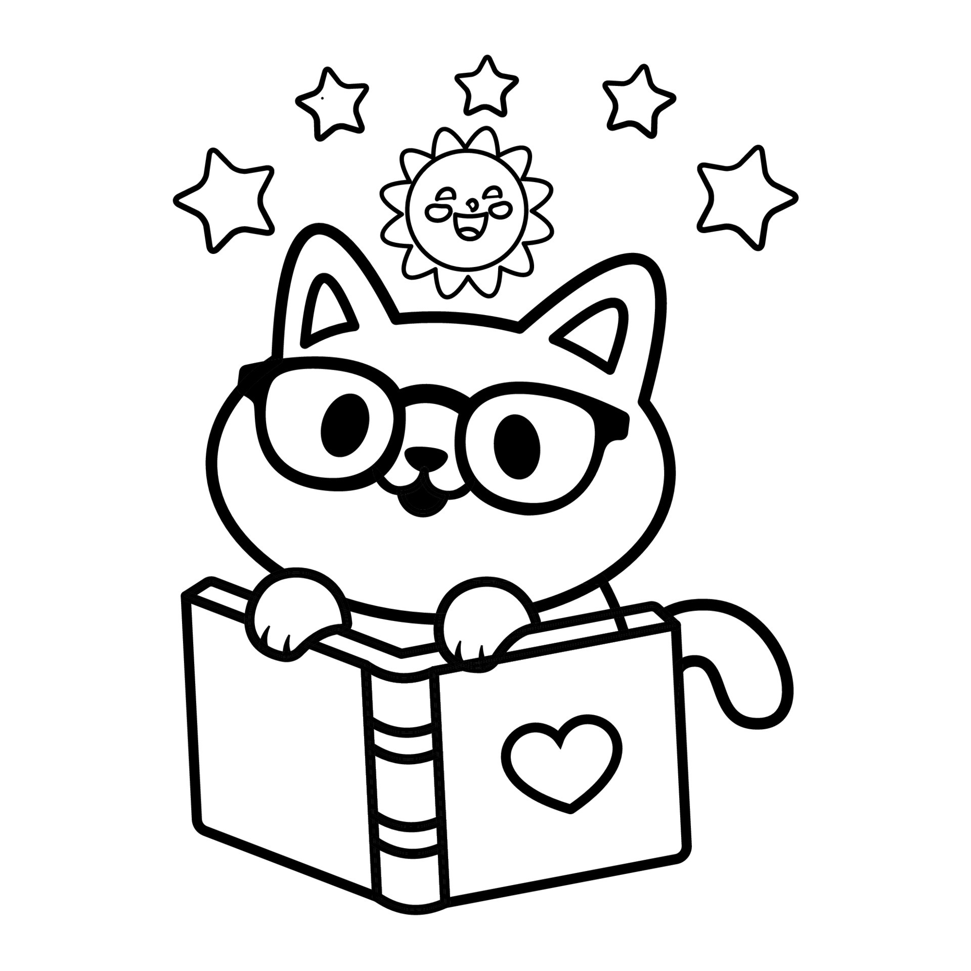 cute cat coloring page 20 Vector Art at Vecteezy