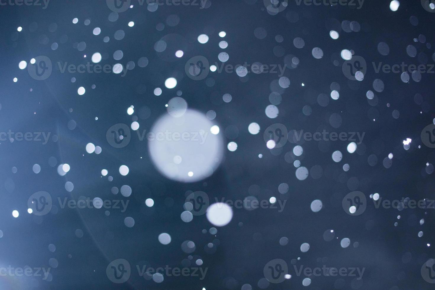 Wet and Smugy Lens Flare and Blurry Snowflakes during Snowstorm at Night photo