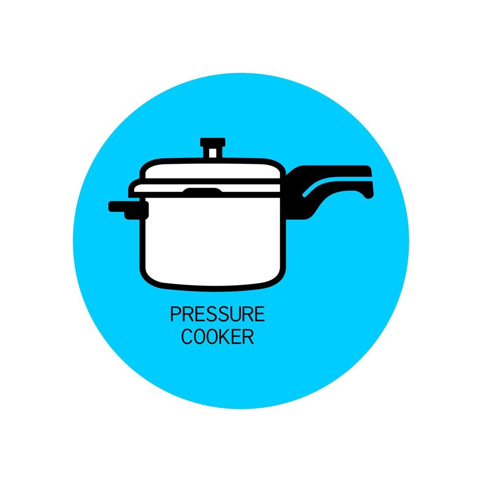 Pressure Cooker for cooking outline vector for packaging design