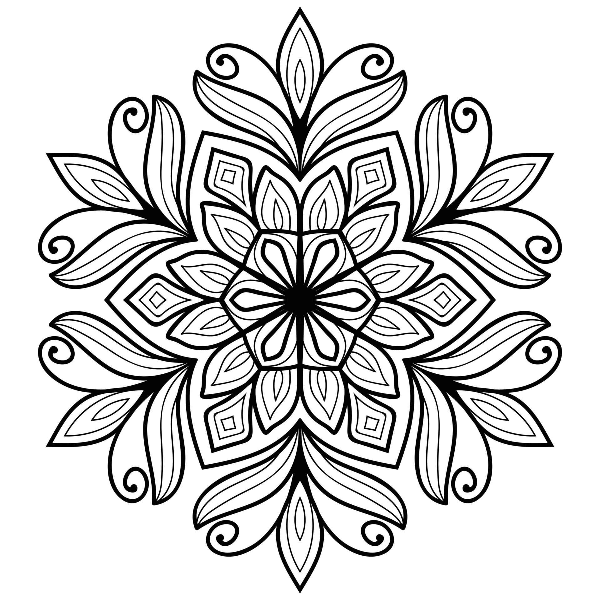 Mandala colouring book page for adults vector illustration template ...