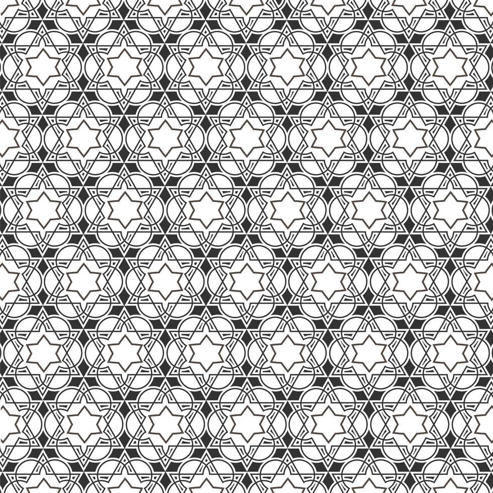 Monochromatic pattern on islamic motif vector