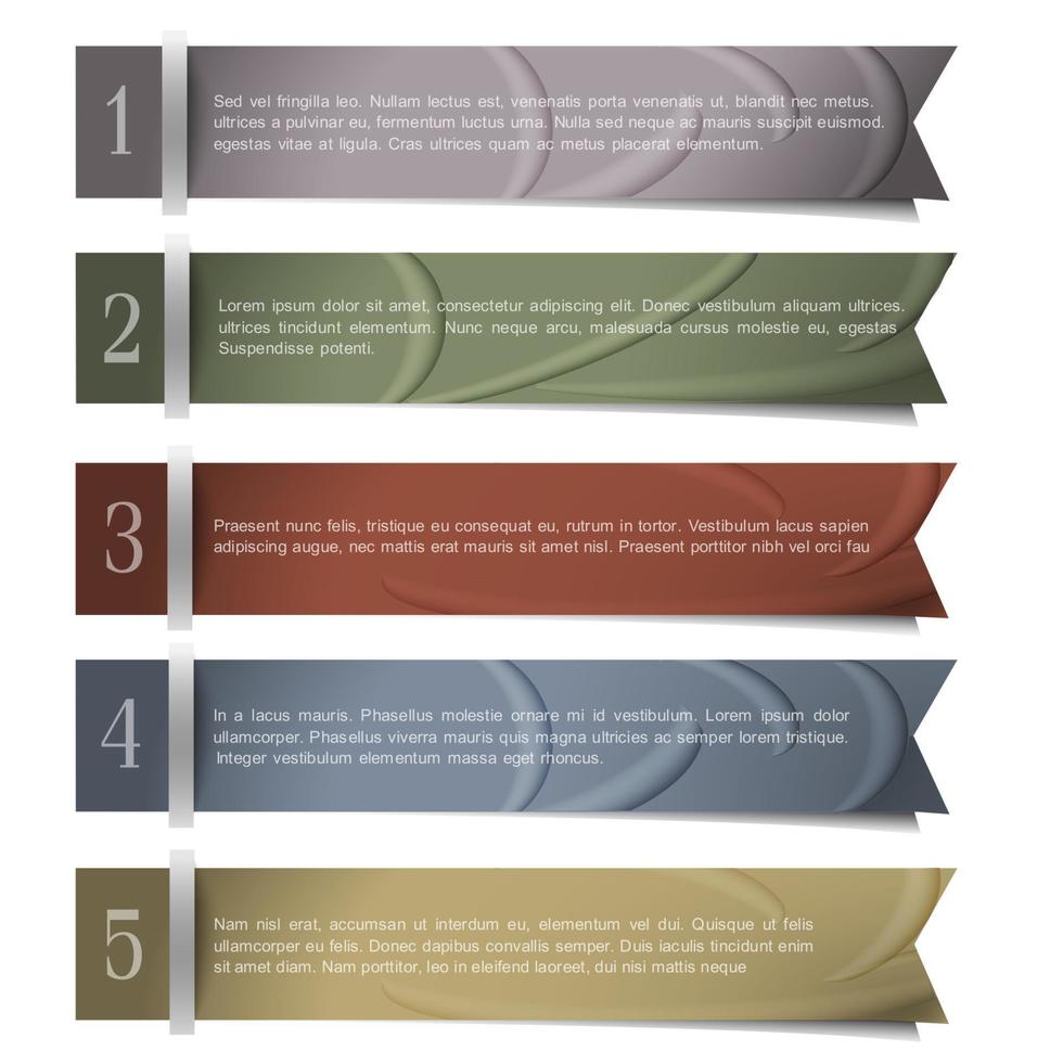 Numbered ribbons banners vector