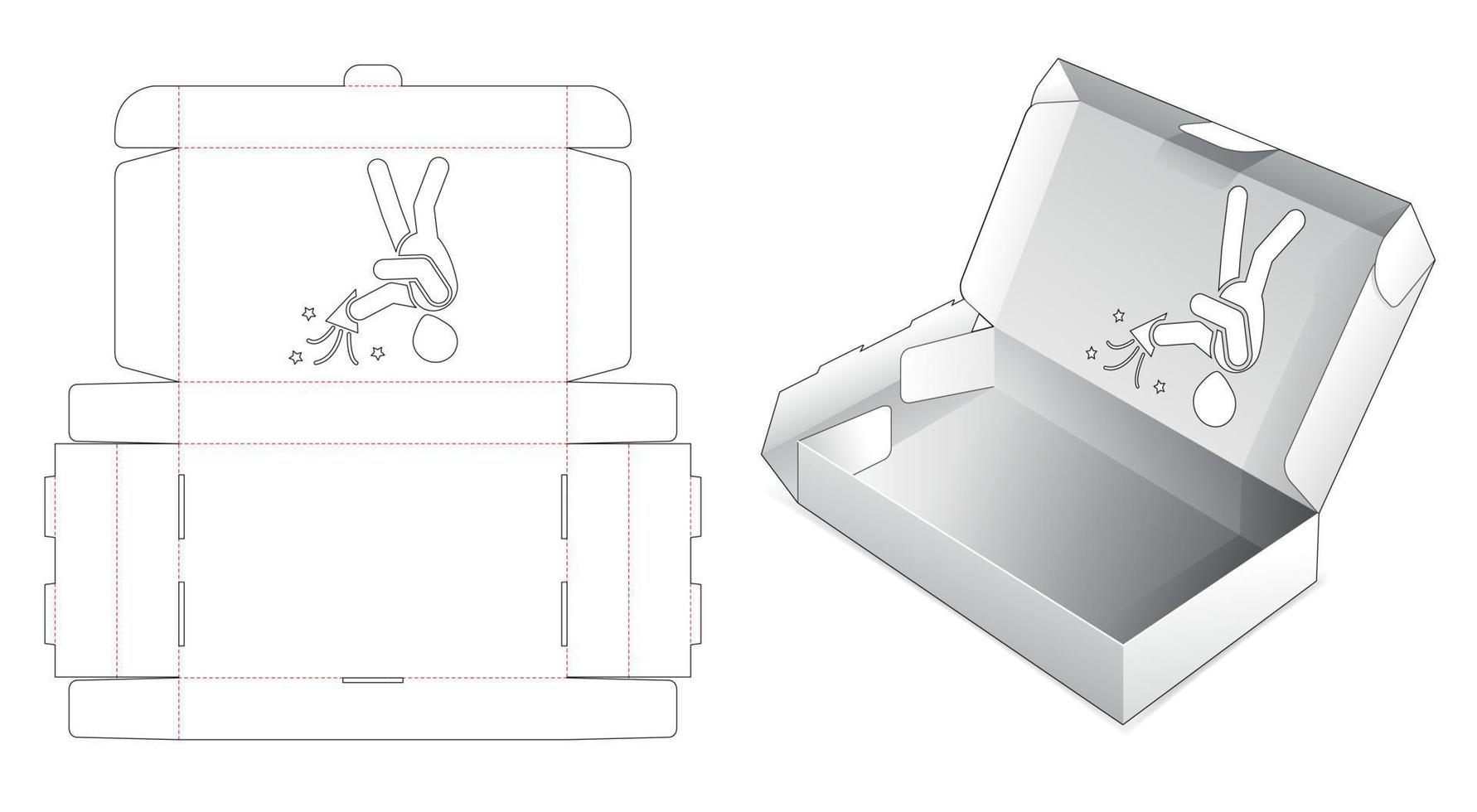 caja de embalaje plegable con plantilla troquelada de ventana de fiesta de navidad vector