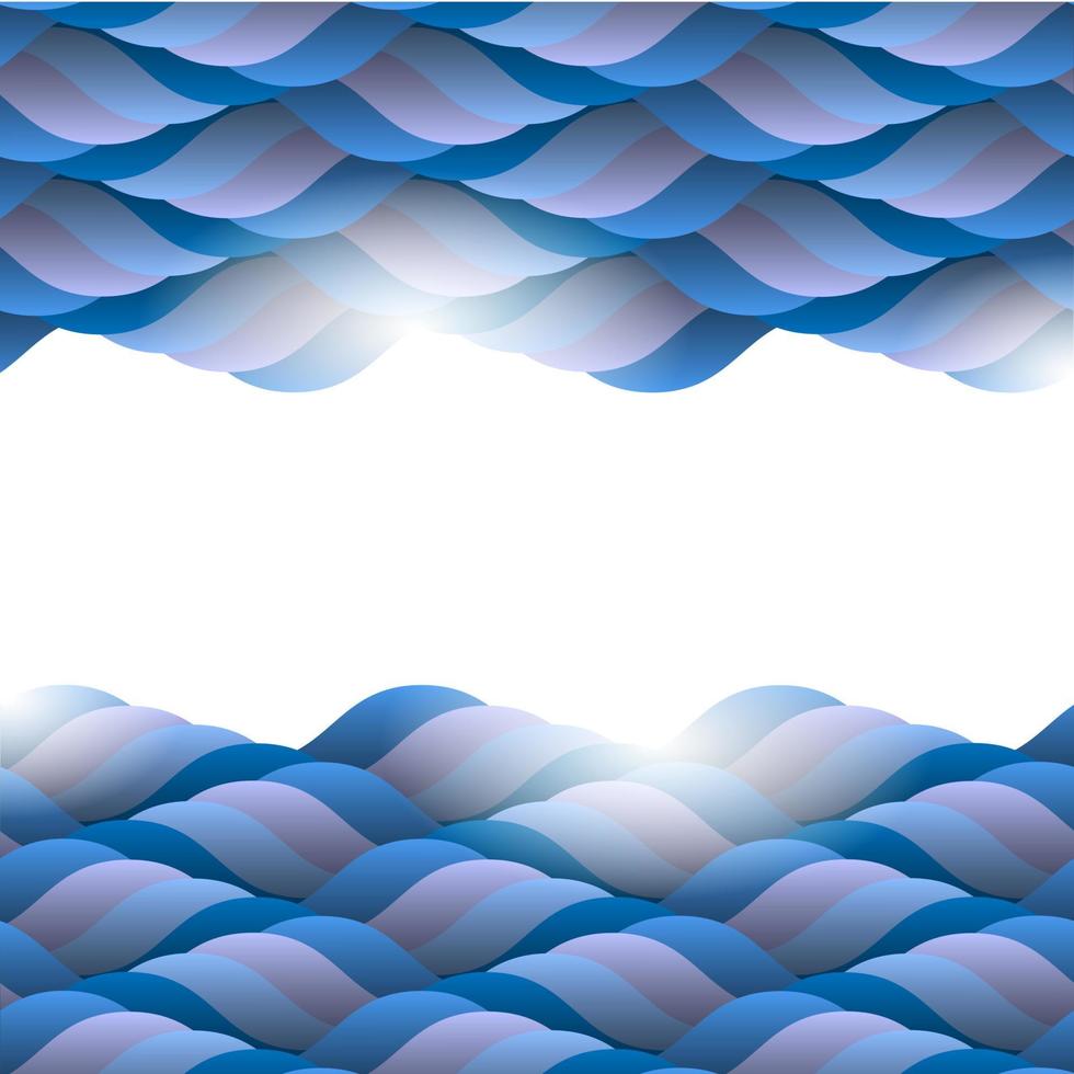 Abstract water waves borders vector