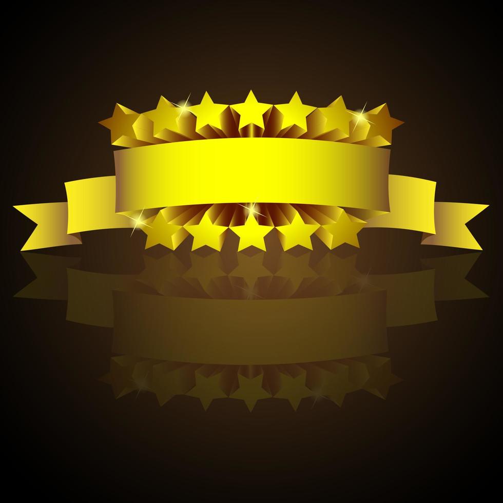 Golden label with stars vector