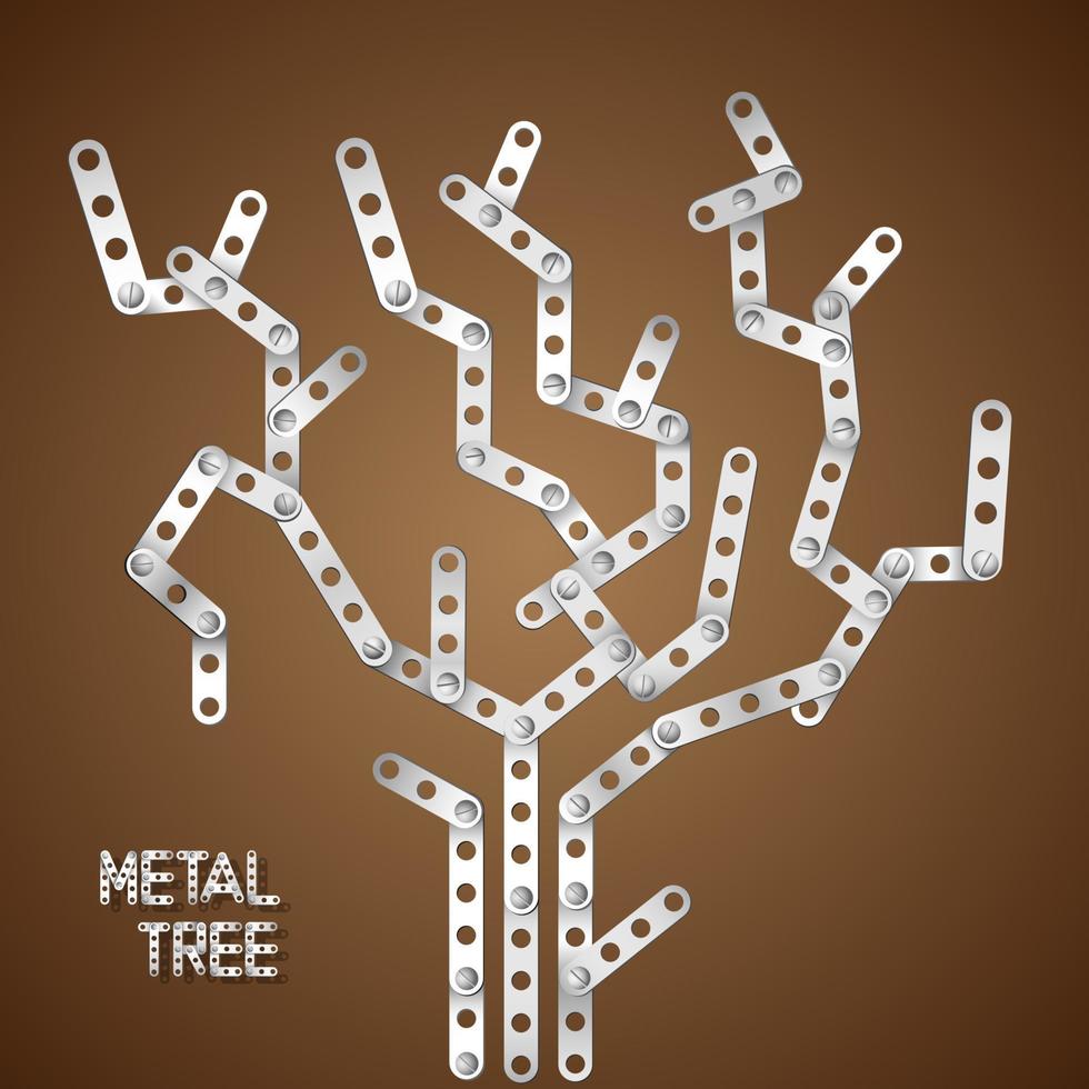 árbol creativo metálico vector