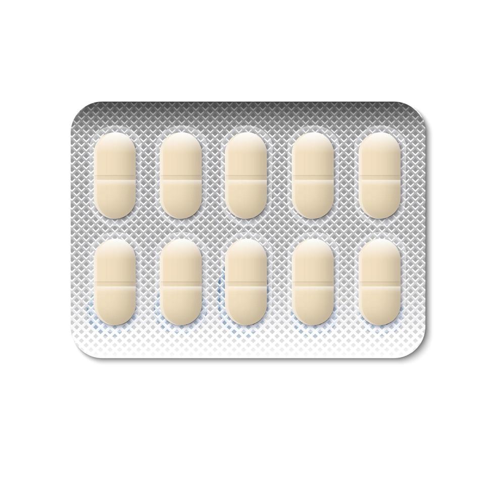 pastillas en un blister vector