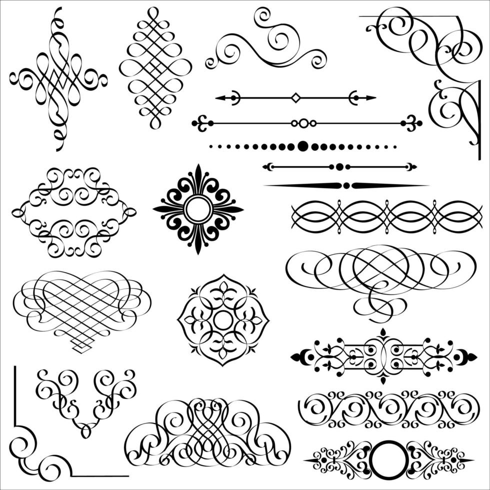 calligraphic design elements vector