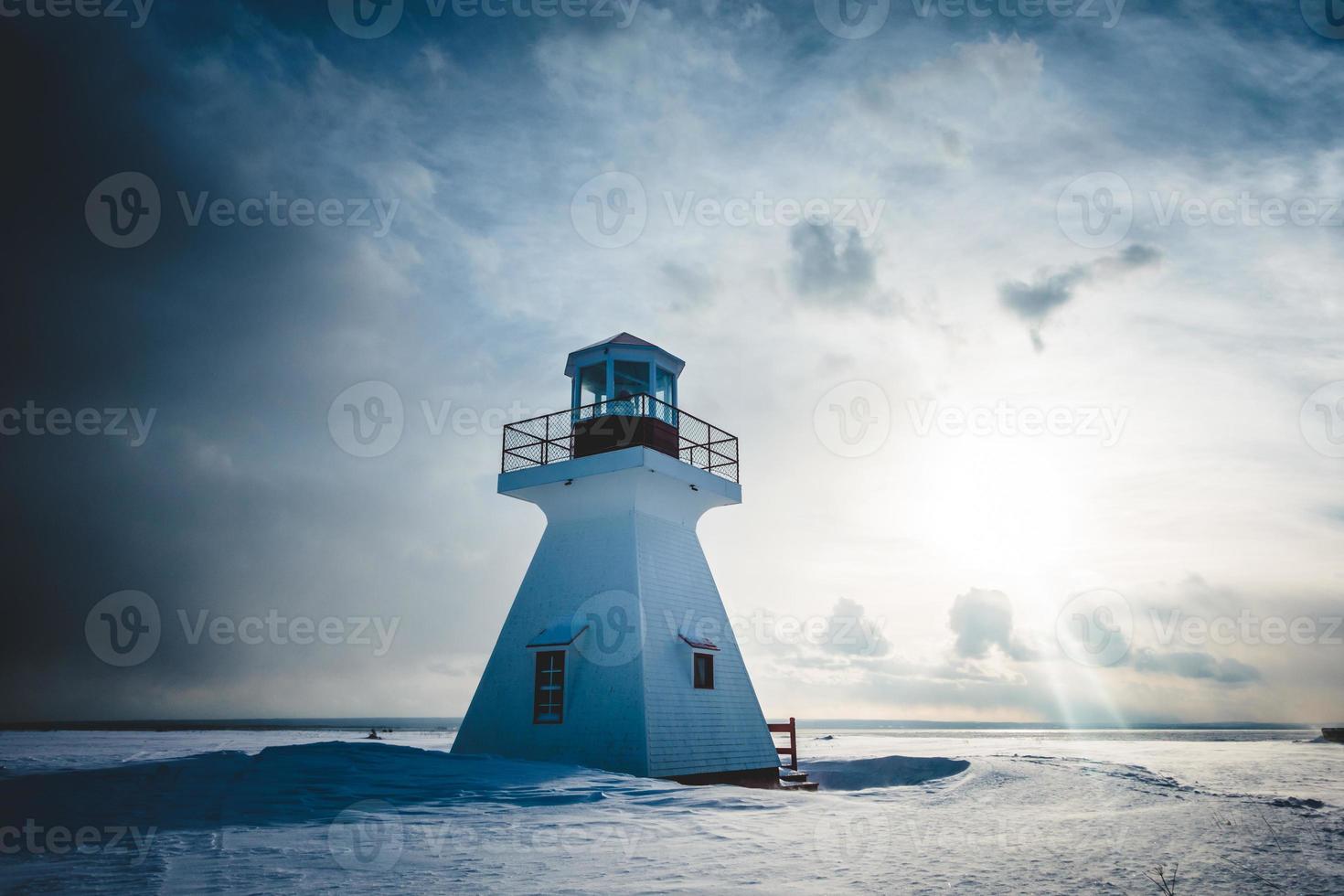 Lighthouse During Beautiful Sunny Day of Winter photo