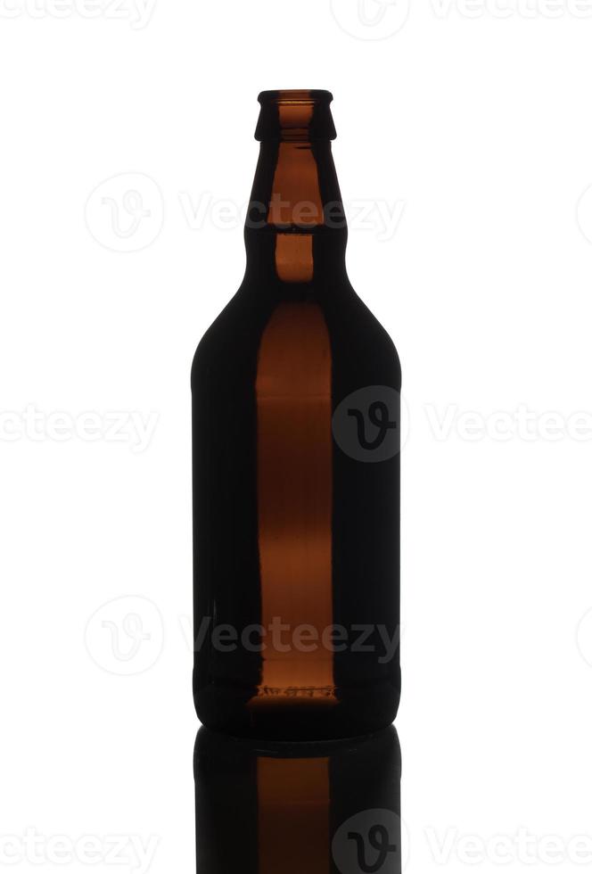 Pry-Off Brown Beer Bottle Detail Isolated on White photo