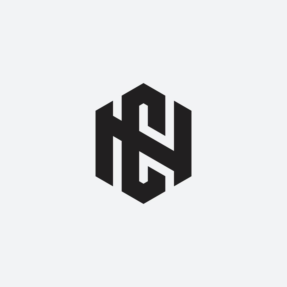 NC monogram design vector