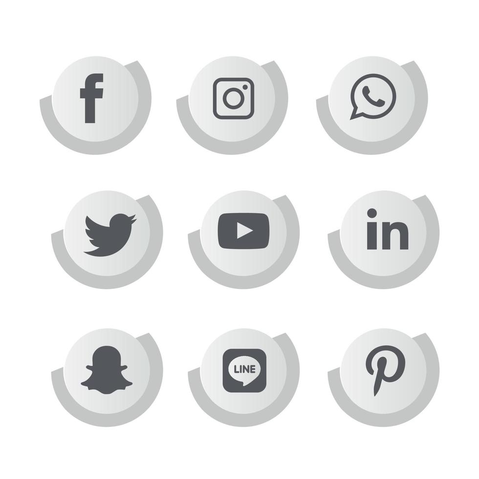 tecnología de iconos planos de redes sociales, red. venta de cara sonriente de grupo de fondo. compartir, me gusta, ilustración vectorial twitter, youtube, whatsapp, snapchat, facebook, instagram, tiktok, tok vector