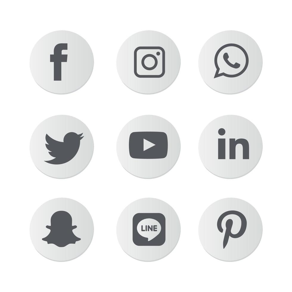 tecnología de iconos planos de redes sociales, red. venta de cara sonriente de grupo de fondo. compartir, me gusta, ilustración vectorial twitter, youtube, whatsapp, snapchat, facebook, instagram, tiktok, tok vector