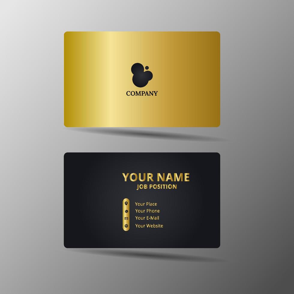 elegant business card template with gold concept modern geometric card black vector