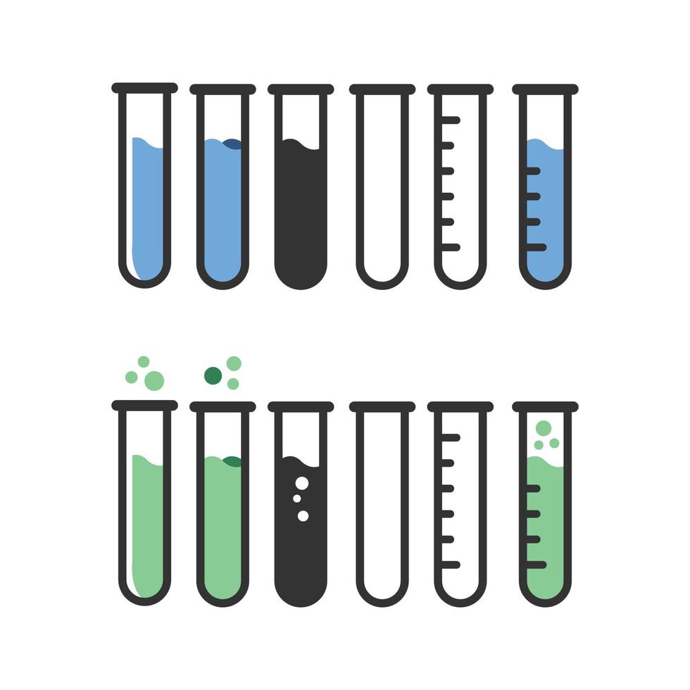 Set of Test Tube Icon Illustration. Different Laboratory Sign Design vector