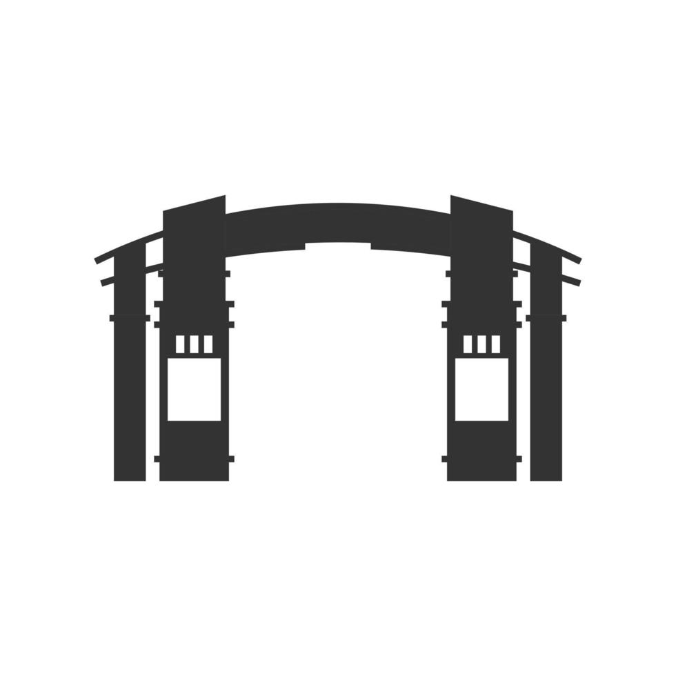 Village Welcome Gate Icon. Silhouette of Traditional Gates in Indonesian vector