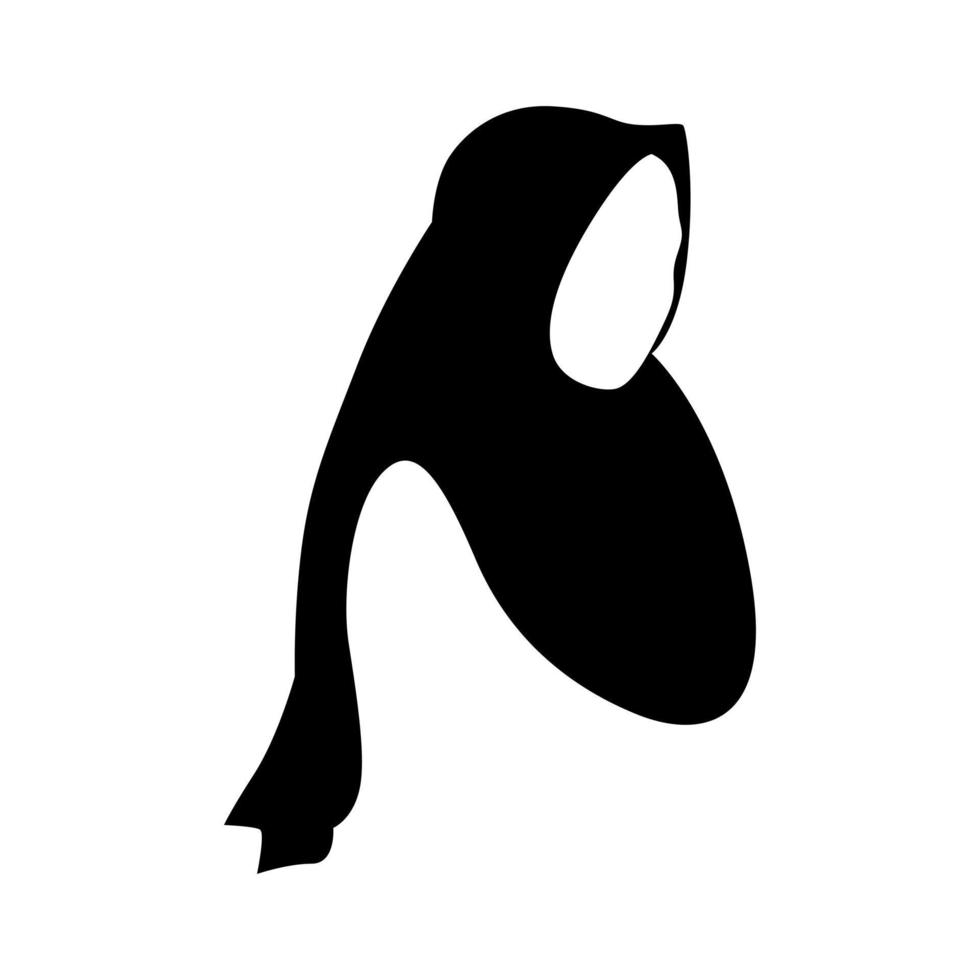 plantilla de ilustración de símbolo de icono de hijab. blanco y negro, simple, aislado vector