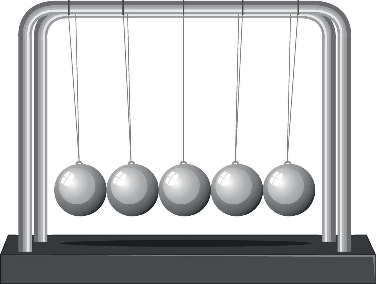 Péndulo de bolas concepto de inicio cuna de newton esfera colgando de hilos  diseño plano de ilustración vectorial aislado en el fondo