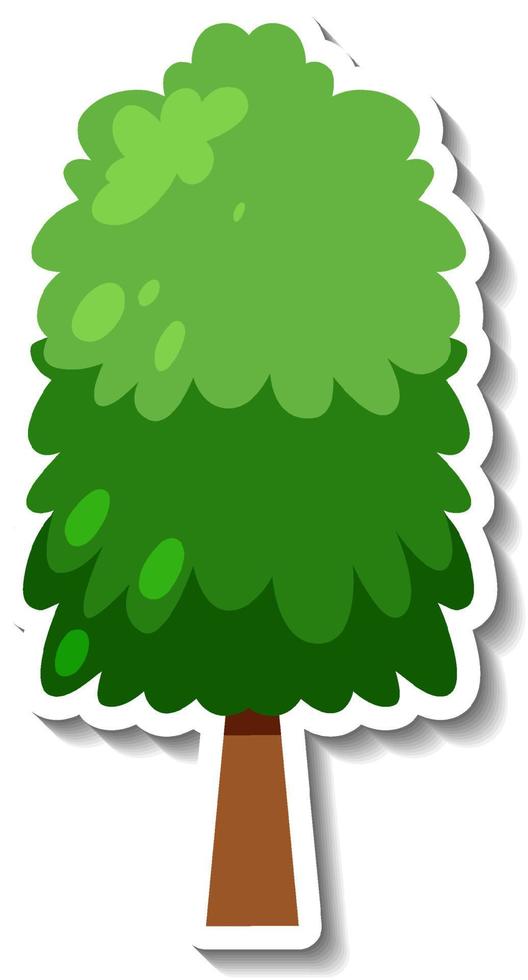 etiqueta engomada del árbol de dibujos animados aislado vector