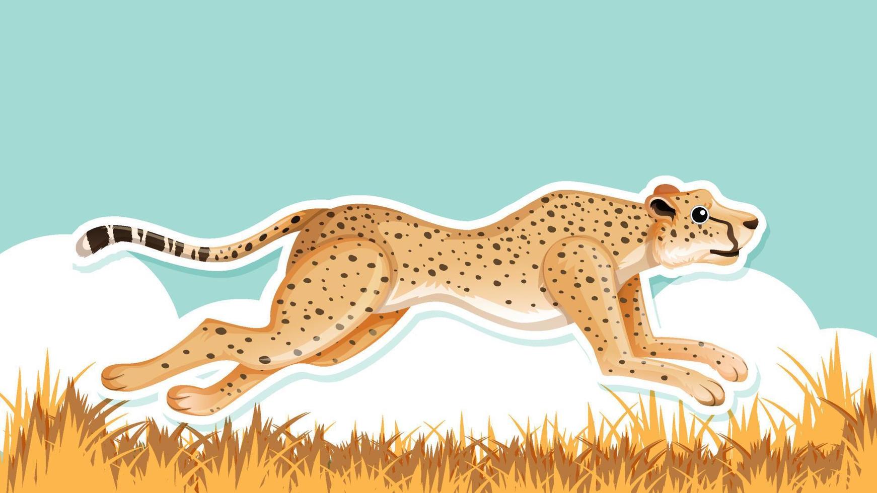 Thumbnail design with leopard running vector