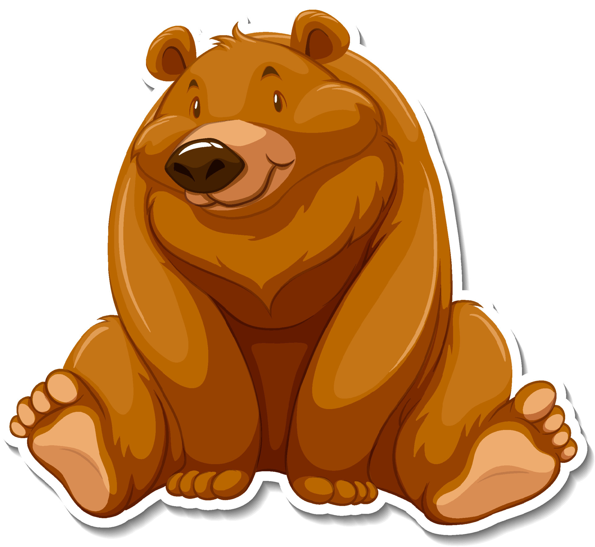 Grizzly bear cartoon character sticker 4319259 Vector Art at Vecteezy