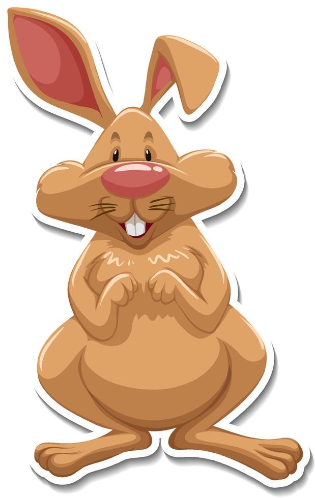 Rabbit cartoon character on white background vector