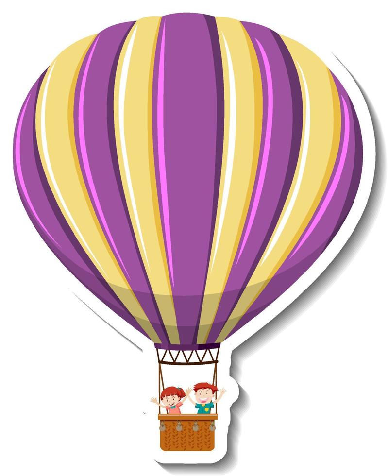 Hot air balloon cartoon sticker vector