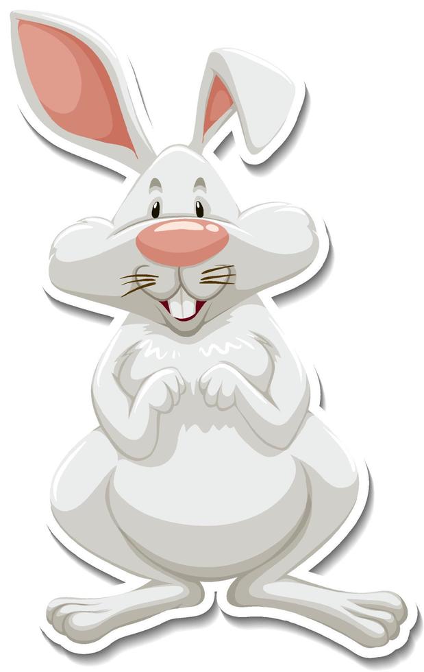 Rabbit cartoon character on white background vector