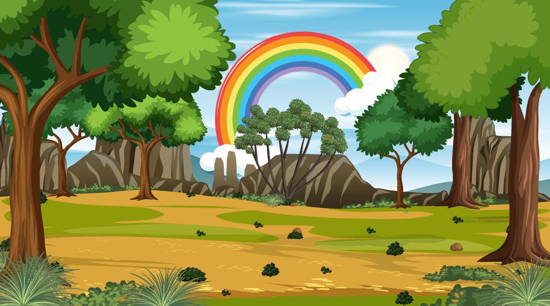 African Savanna forest landscape vector