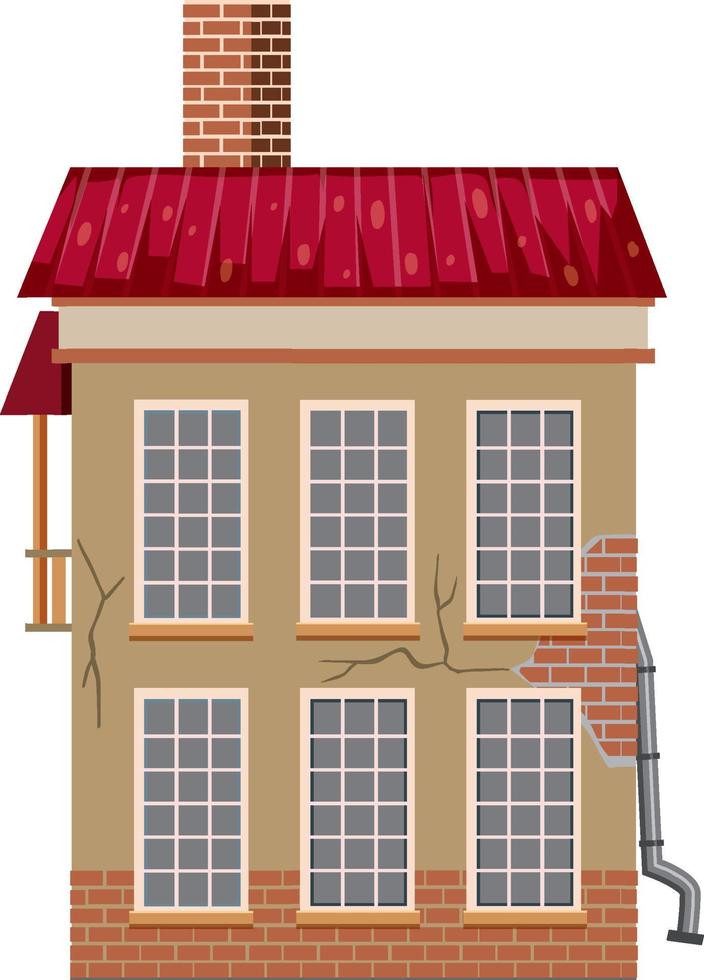 Abandoned house on white background vector