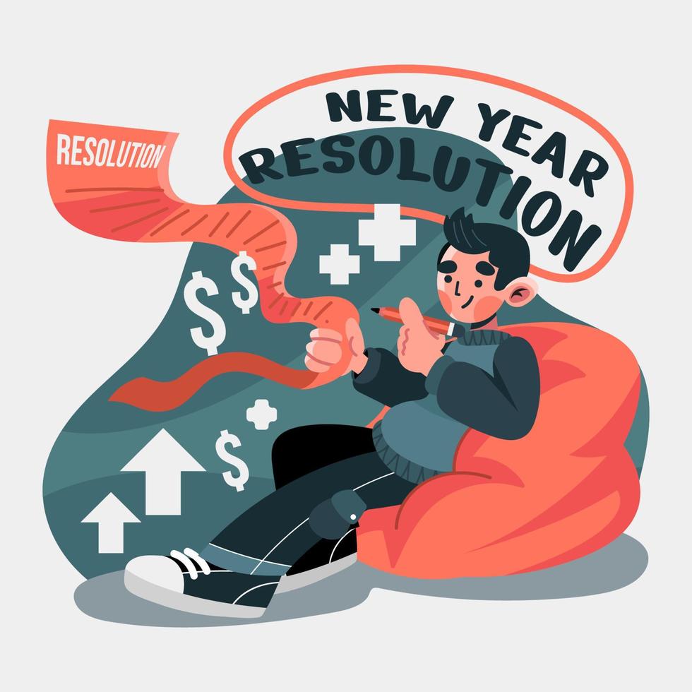 listado para resolución de año nuevo vector